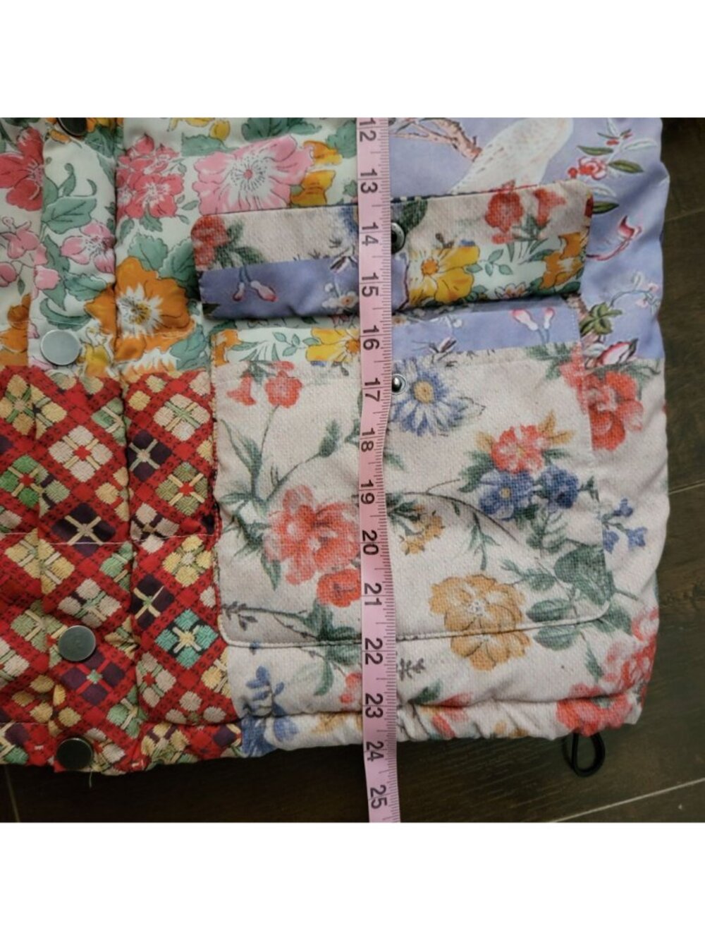 Free People Found Multi Print Garden Puffer Jacket Vintage Patchwork Womens S - Picture 6 of 11